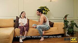 She says, 'Lick my Russian teen ass in heels and stockings, you filthy slave.'