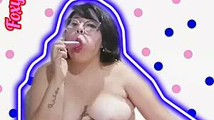 Chubby Beauty Shakes Fat Ass with Toys in Solo Monster Cock Play