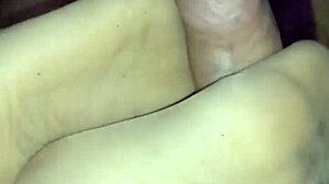 homemade footjob in sheer nylons gets dirty