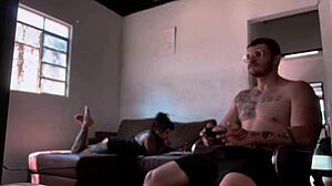 Behind Scenes Sucking Carmona Playing Video Game