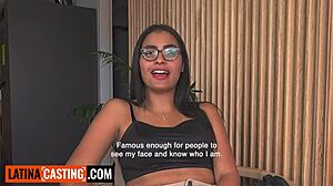 busty latina model rides big dick pov cowgirl at lingerie casting