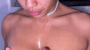 He can't last long and cums early while I suck his huge cock