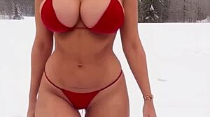 Horny Stepmom Shows Sexy Bikini to Stepson with Dirty Talk, Ends Nude