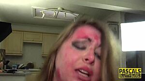 Chubby submissive freed after intense domination with toys!