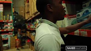 Curly haired latina college girl sucking black dick in public for fun