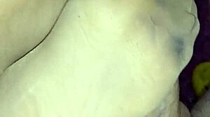 homemade footjob in sheer nylons gets dirty