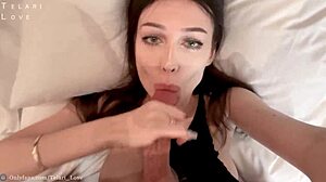 a young 18+ russian wife takes revenge on cheating husband with blowjob and cumshot.
