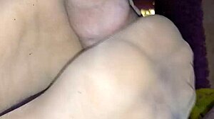 homemade footjob in sheer nylons gets dirty