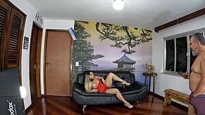 Elisa Ferraz prepares naked for her first double penetration in the mansion