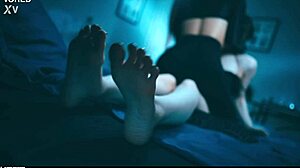 yo, big tits asian girl trapped at home turns into hot lesbian scissoring action