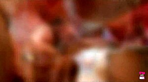 Dominating a chained busty blonde in the bathroom