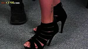 femdom instructor teaches tugging technique