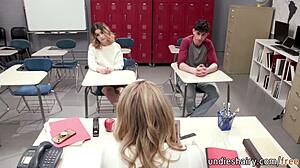 Hey Rachael Cavalli, got your students licking and banging in hardcore threesome action?