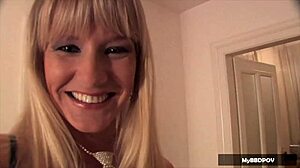 Busty housewife surprises bf with anal