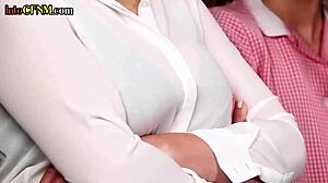 femdom instructor teaches tugging technique