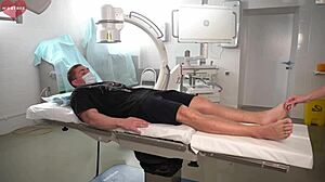 Hot nurse in miniskirt bangs me doggy and sucks my big cock