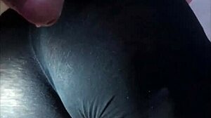 Sleepover with my friend wearing mini black shorts.