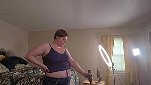 clara crisp, milf bbw, preps for giantess fetish video behind the scenes
