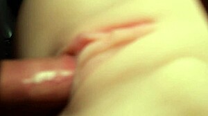 flush lube in shaved pussy with toys