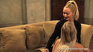 i received a collar and chain from my lesbian mistress as a gift, feeling bound and submissive in hardcore bondage