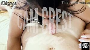 ditaya moans while swallowing cum in kinky mistress bdsm blowjob