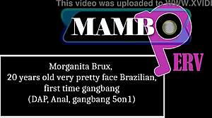how does 20-year-old morganita brux handle her first brazilian gangbang? monster cocks in dap anal 5on1.