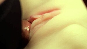 flush lube in shaved pussy with toys