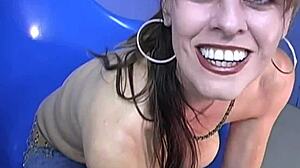 Busty cougar anjelica sucks that monster bbc at the gloryhole.