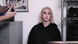 pretty blonde shoplifter teen 18+ caught in store