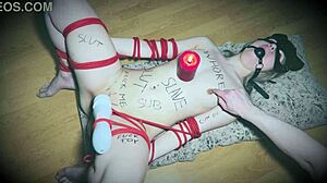 Bound Skinny Slave With Small Tits Gags On Deepthroat And Toys