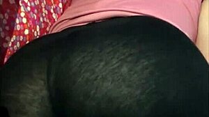 Sleepover with my friend wearing mini black shorts.