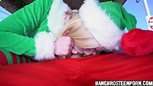 hot little xmas teen rides santa hard in the famous bus