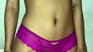 Hot amateur babe bent over naked shows pretty pussy and small tits