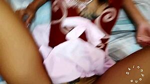 that tiny cockroach interrupts me sucking my own cock, but i drench her in cum