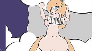 Bent Over Blowjob and Pussy Fucking with Princess Rosalina's Big Ass