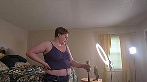 clara crisp, milf bbw, preps for giantess fetish video behind the scenes