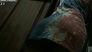 Brazilian slut teases with dildo in homemade flashing clip