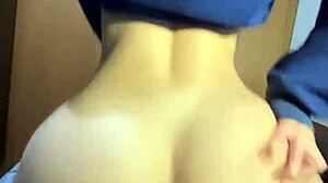 Big ass college girl delivers the best reverse cowgirl I've ever seen