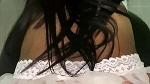 Beautiful Brunette Brunetteflower1's Huge Ass Fucked Hard With Oil!