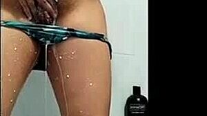 Hot Spanish Pregnant Brunette Flashes in Real Homemade Clip