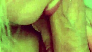 Sexy blonde couple enjoys wet blowjob on big cock