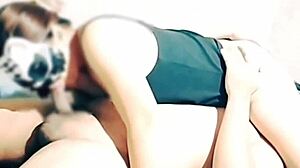 Asian wife feels wet and horny making husband cum in roleplay