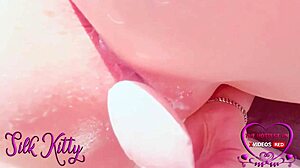 Wow, extra close-up ASMR masturbation with toy and huge orgasm!