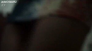 Brazilian slut teases with dildo in homemade flashing clip