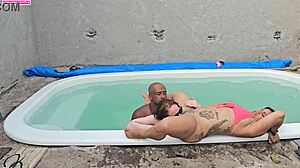 Monster Cock Fucks Two In Pool