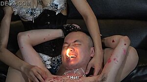 Slave Ass Tormented with Burning Candle by Japanese Mistress