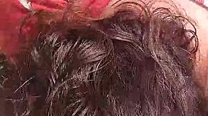 Milf wife enjoys homemade doggy cum in mouth