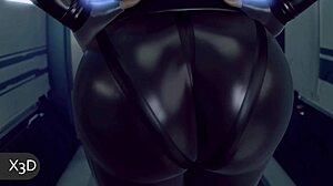 Black Widow Shows Big Tits and Ass!