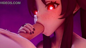 Hu Tao Sucking Cock with Intense Passion