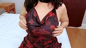 hairy armpit striptease with ripped clothes and latex teasing